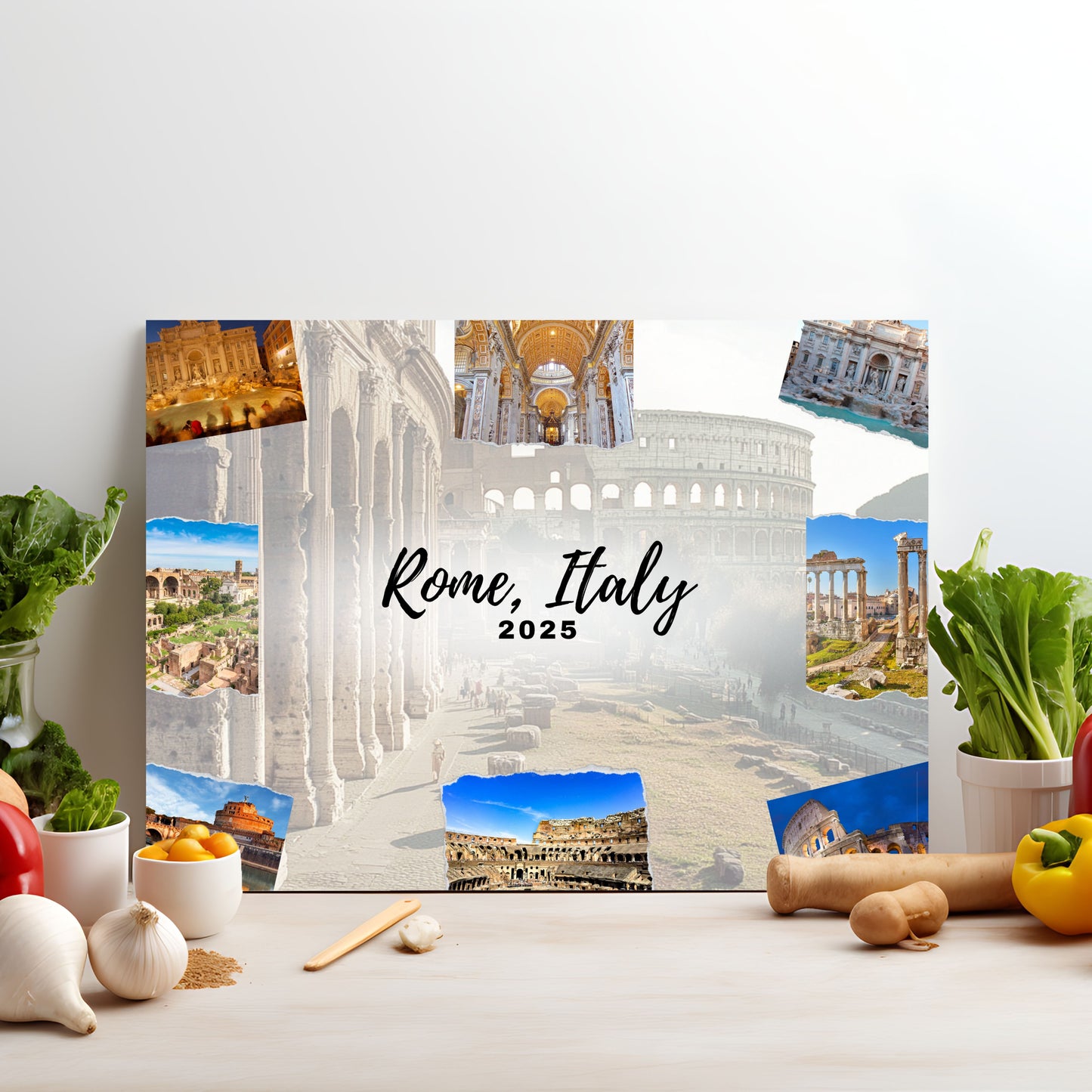 Rome Italy Personalized Glass Cutting Board, Tempered Glass Cutting Board, Food Cutting Board, Housewarming Gift, Travel Destination