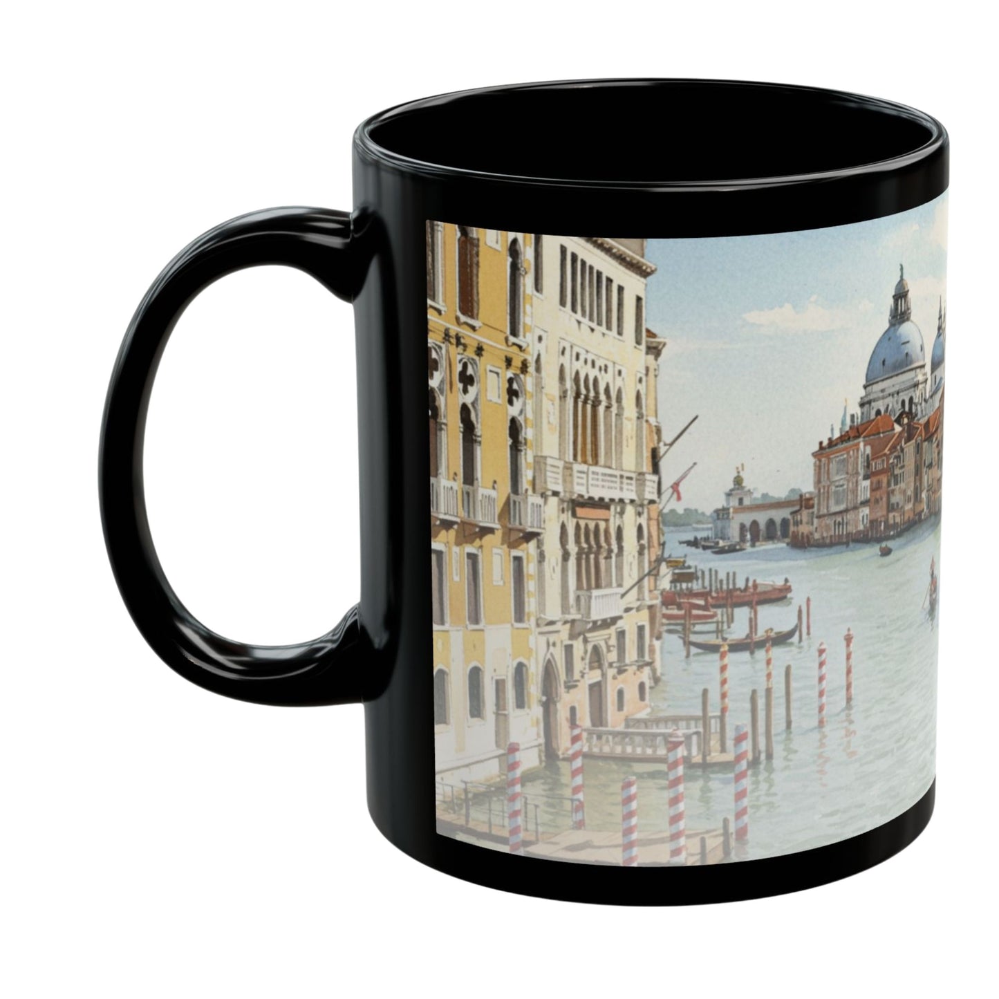 Venice Travel Mug, Custom Black Mug, Custom Design Black Mug, Custom Text Photo Black Mug 11oz or 15oz