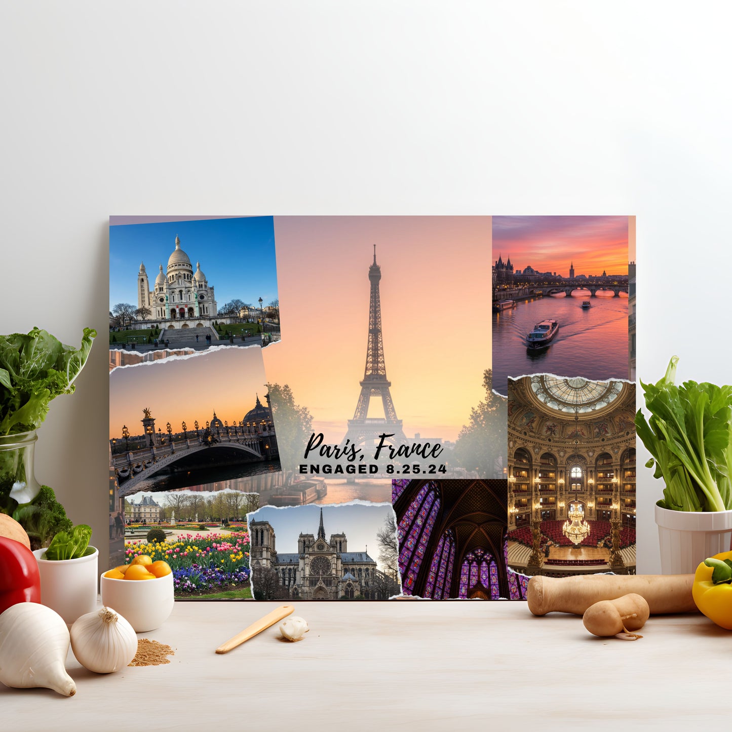 Paris France, Tempered Glass Cutting Board, Food Cutting Board, Housewarming Gift, Travel Destination