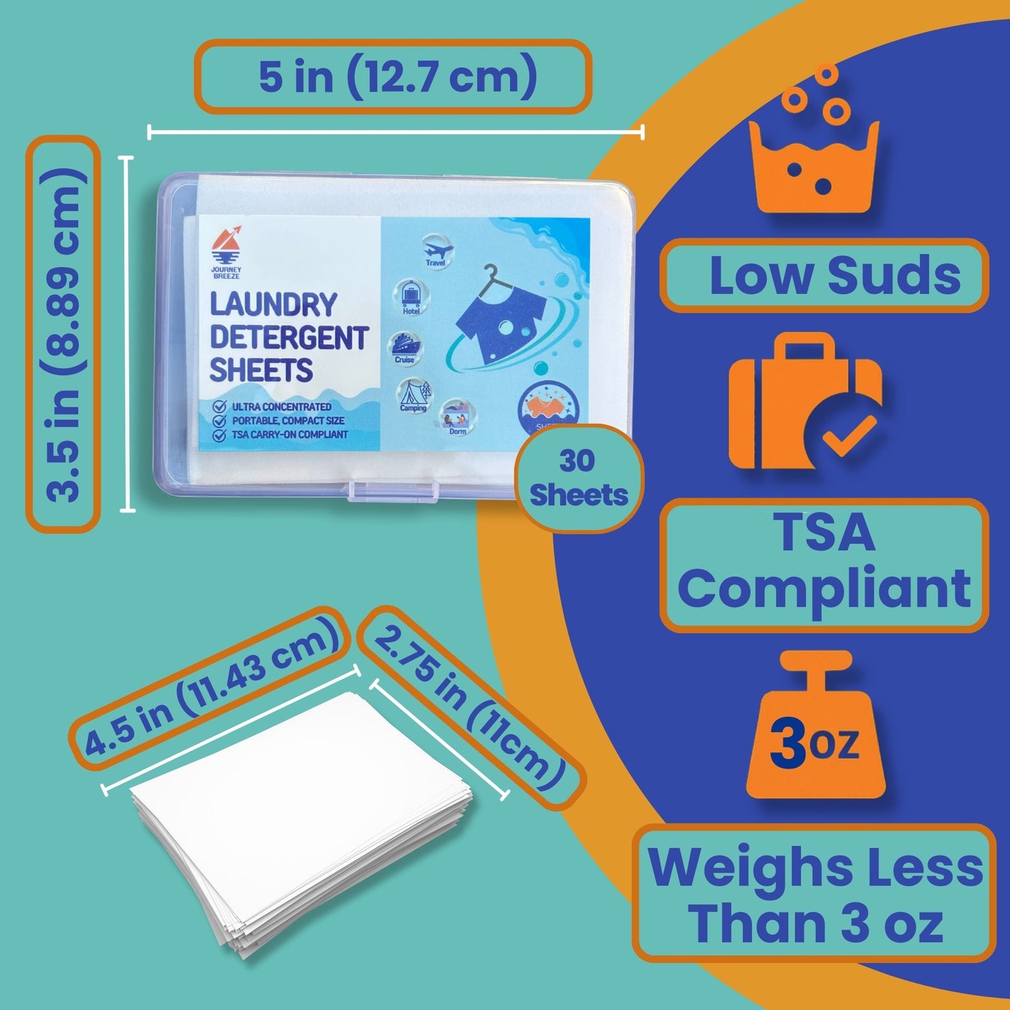 Travel Laundry Detergent Sheets Bundle – 50 Count Hand Wash + 30 Count Machine Wash Laundry Detergent Sheets for Sink Washing in Hotels, Cruises, Camping & Backpacking