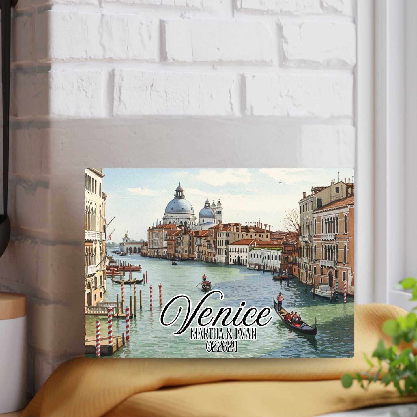 Personalized Venice Watercolor Cutting Board