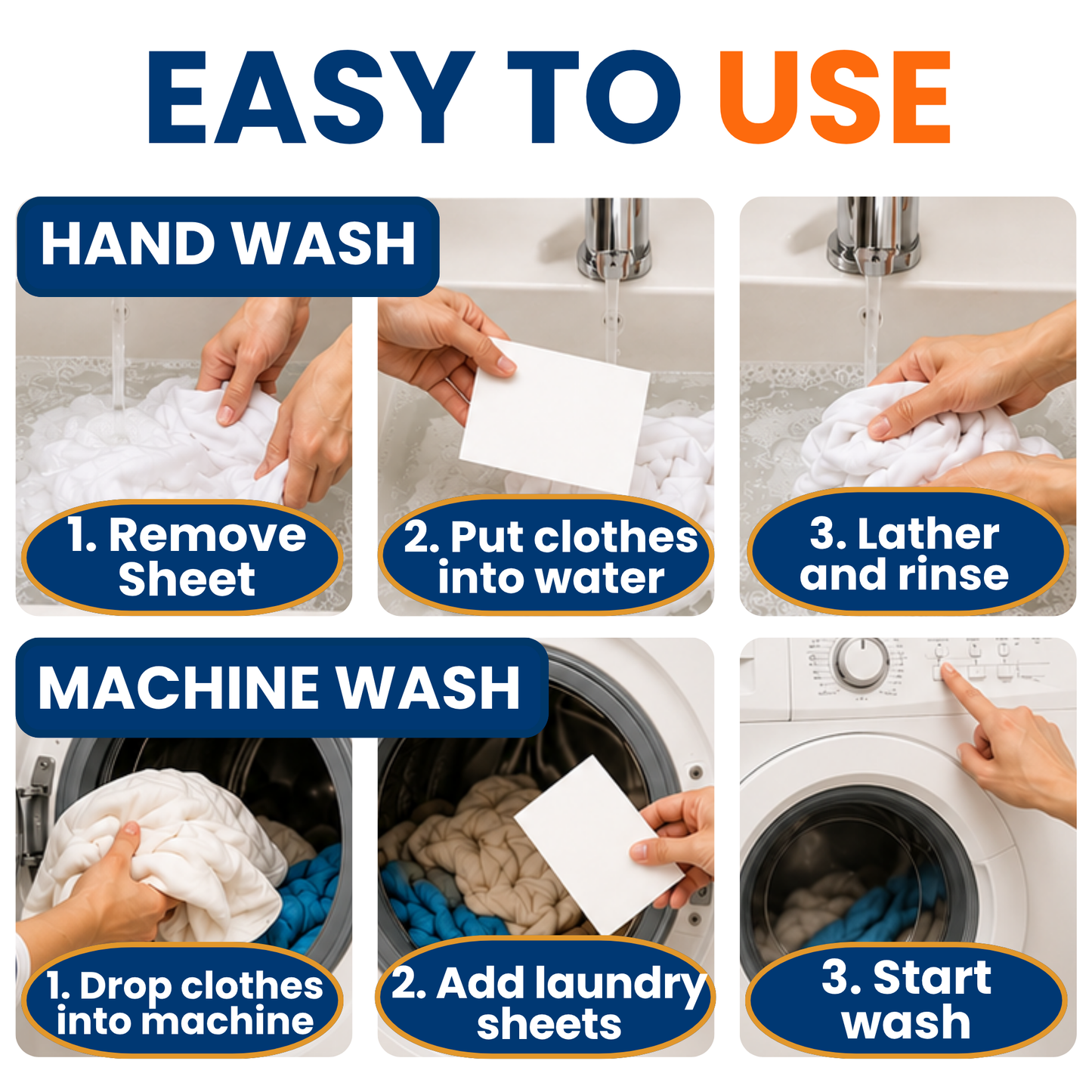 Travel Laundry Kit – Hand and Machine Wash Laundry Detergent Sheets, Clothesline with Clips, Sink Stopper & Storage Bags | Journey Breeze