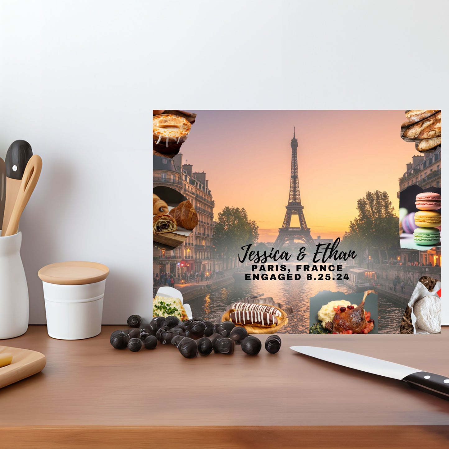 Personalized Paris Cutting Board – French Food & Travel Edition