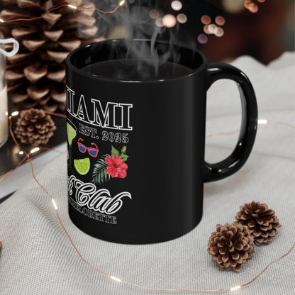 Miami Bachelorette, Custom Black Mug, Custom Design Black Mug, Custom Text Photo Black Mug 11oz or 15oz
