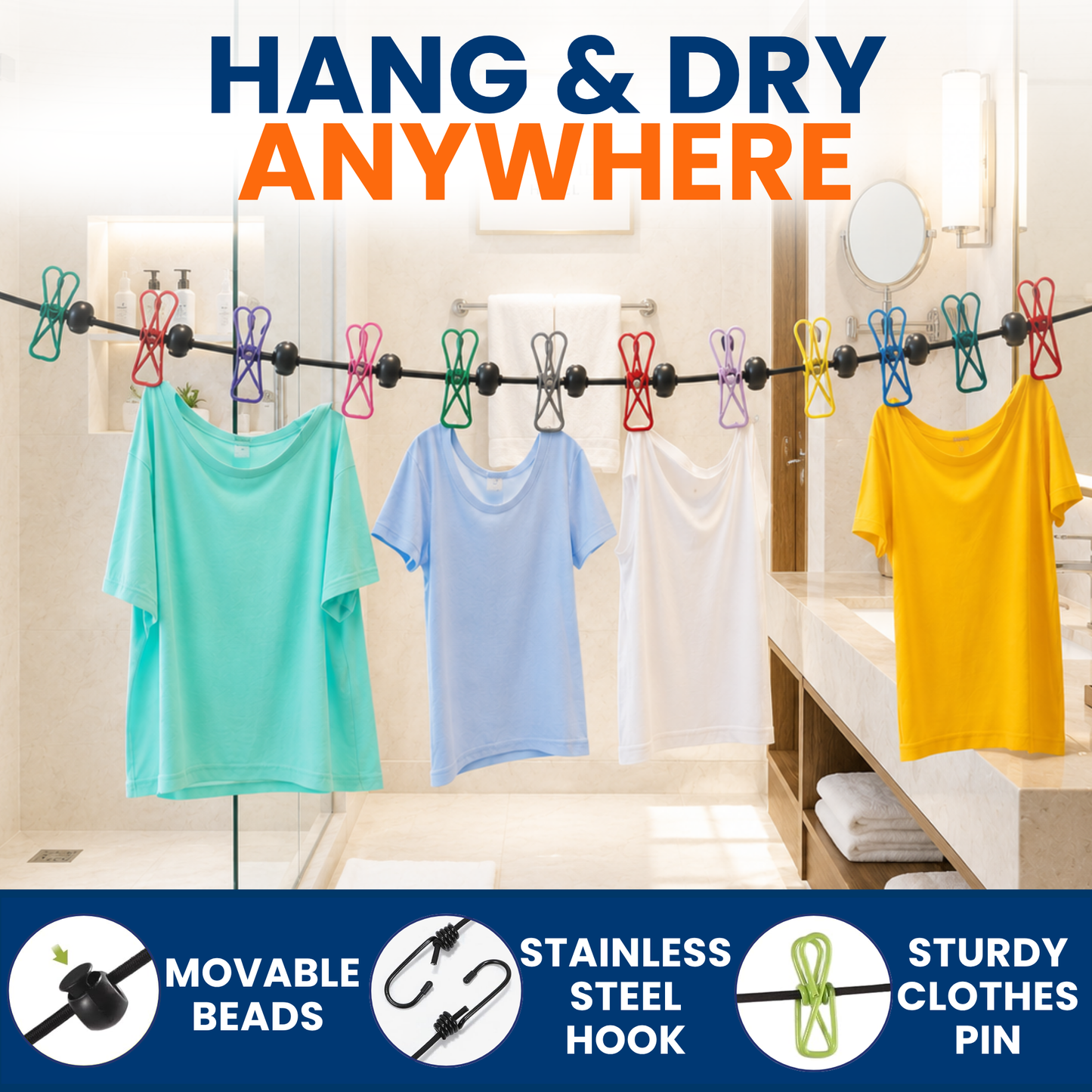 Travel Laundry Kit – Hand Wash Detergent Sheets & Portable Clothesline | Journey Breeze