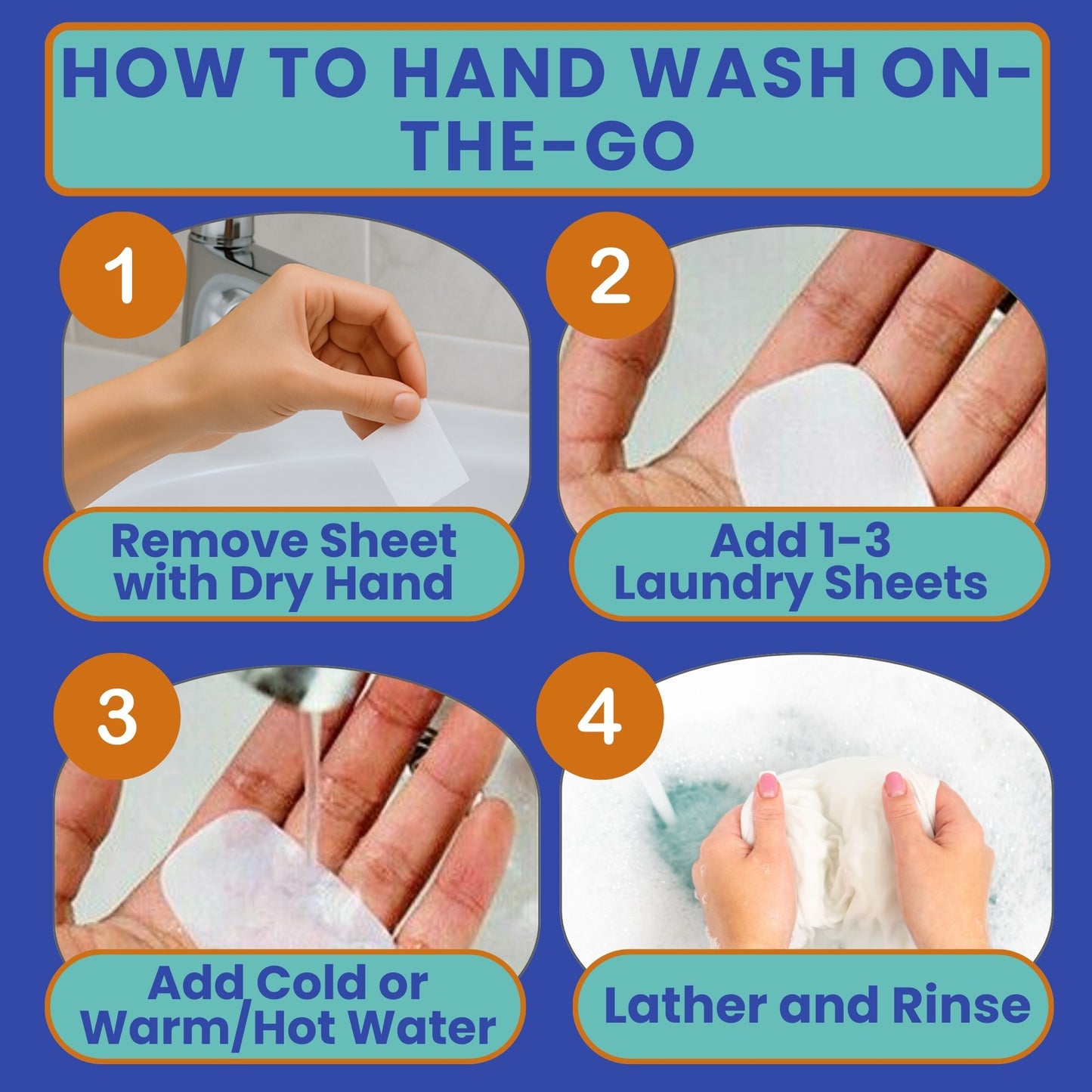 Travel Laundry Detergent Sheets Bundle – 50 Count Hand Wash + 30 Count Machine Wash Laundry Detergent Sheets for Sink Washing in Hotels, Cruises, Camping & Backpacking