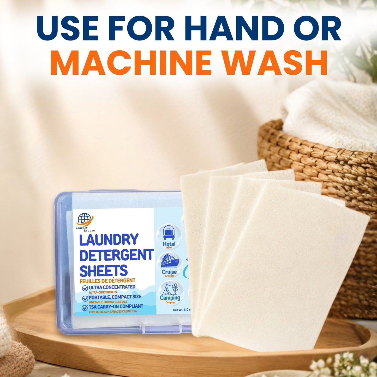 Travel Laundry Detergent Sheets – Hand & Machine Wash, TSA-Friendly | Journey Breeze