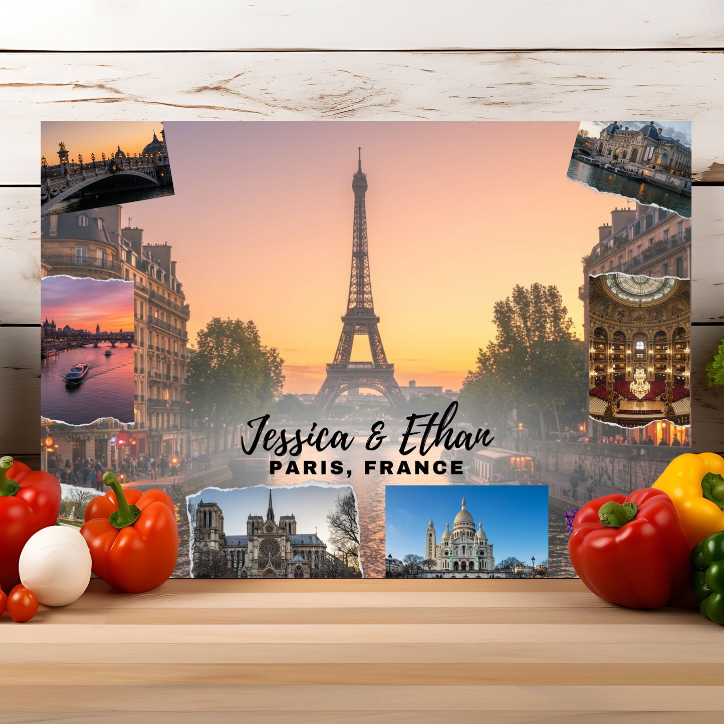 Paris France, Tempered Glass Cutting Board, Food Cutting Board, Housewarming Gift, Travel Destination