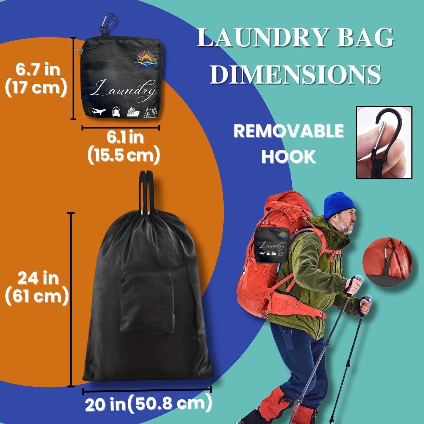 Journey Breeze Travel Laundry Detergent Kit - Includes 2 Sizes of Detergent Sheets, Sink Stopper, Clothesline, Laundry Bag, Canvas Storage Bag and Zipper Pouch - TSA Compliant, Mess-Free