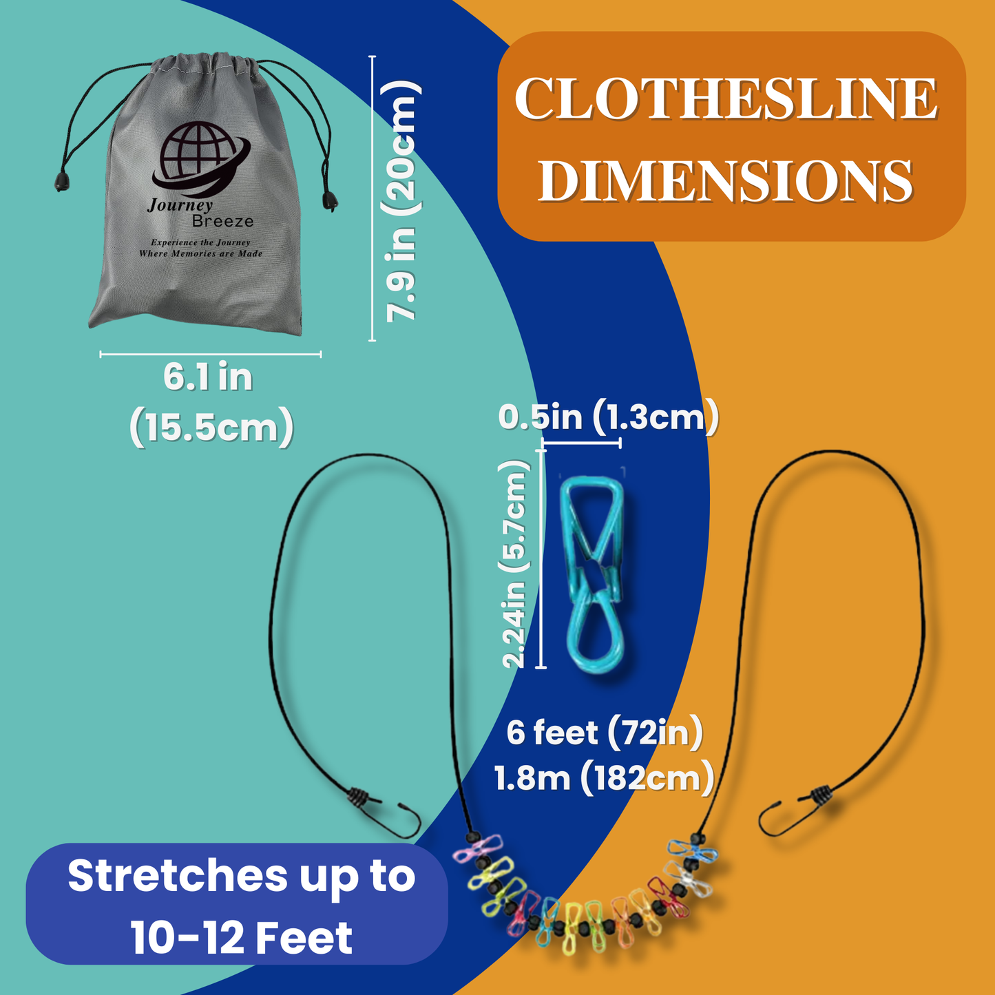 Travel Clothesline with Laundry Detergent Sheets – Portable Clothesline (No Clips Needed) + 30 Fresh Linen Scent Sheets in Frosted Zip Pouch – Compact Laundry Kit for Travel, Camping, Hostels