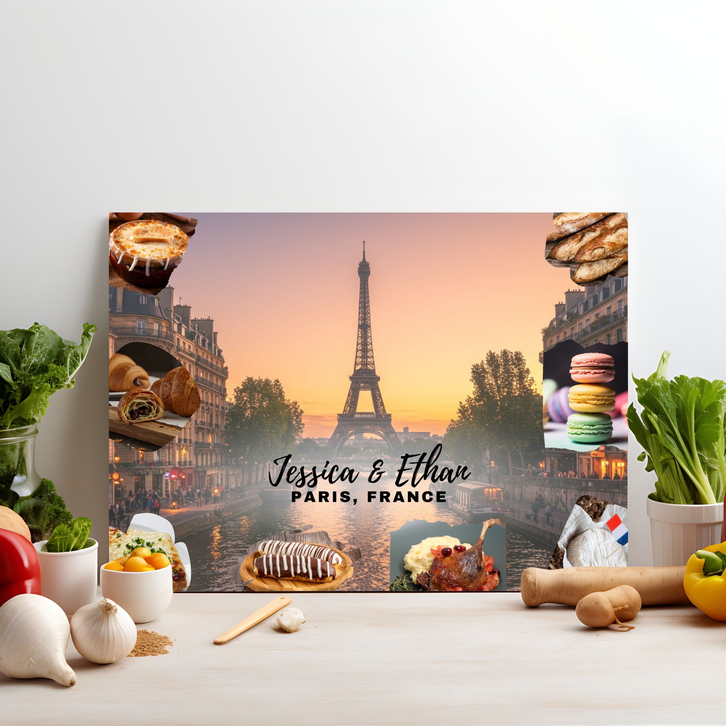 Personalized Paris Cutting Board – French Food & Travel Edition