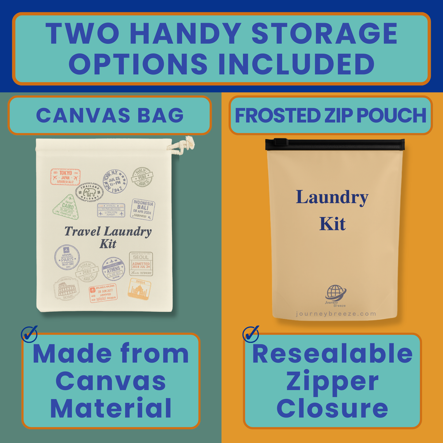 Travel Laundry Gift Set – Hand-Wash Detergent Sheets, Portable Clothesline & Storage | Journey Breeze