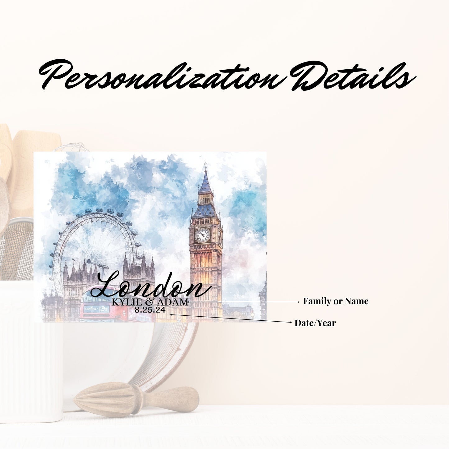 Personalized Glass Cutting Board, London, Tempered Glass Cutting Board, Food Cutting Board, Housewarming Gift, Travel Destination