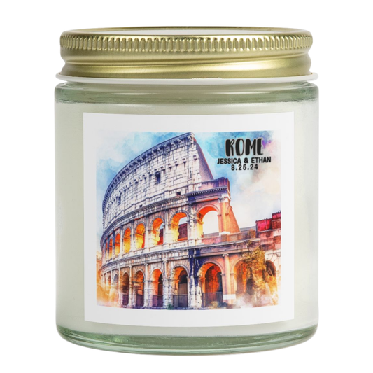 Rome Travel Candle Personalized, Traveler Gift Keepsake Candle, Memories of Travel Collection, Traveler Gift Family Vacation Keepsake