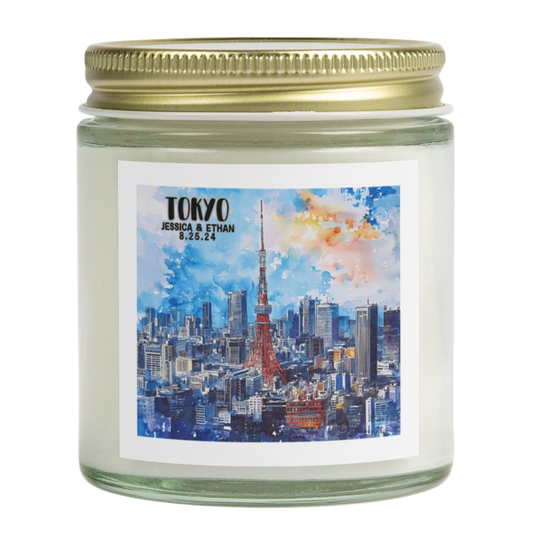 Tokyo Travel Candle Personalized, Traveler Gift Keepsake Candle, Memories of Travel Collection, Traveler Gift Family Vacation Keepsake