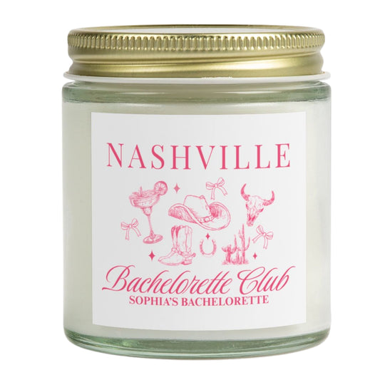 Nashville Bachelorette Candle, Bridesmaid Candle Gift, Wedding Candle, Bachelorette Party Gift Bride