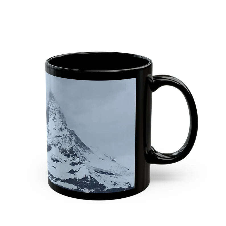 Matterhorn Winter Travel Mug, Custom Black Mug, Custom Design Black Mug, Custom Text Photo Black Mug 11oz or 15oz