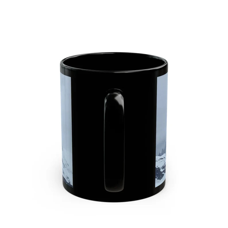 Matterhorn Winter Travel Mug, Custom Black Mug, Custom Design Black Mug, Custom Text Photo Black Mug 11oz or 15oz