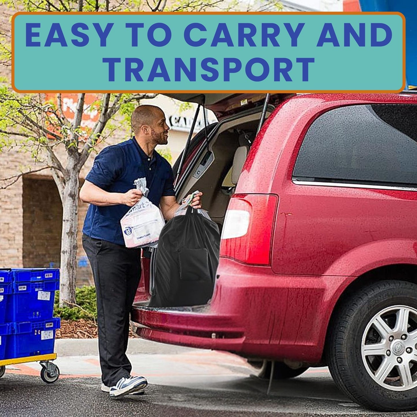 Foldable travel laundry bag easy to carry and transport for trips and travel