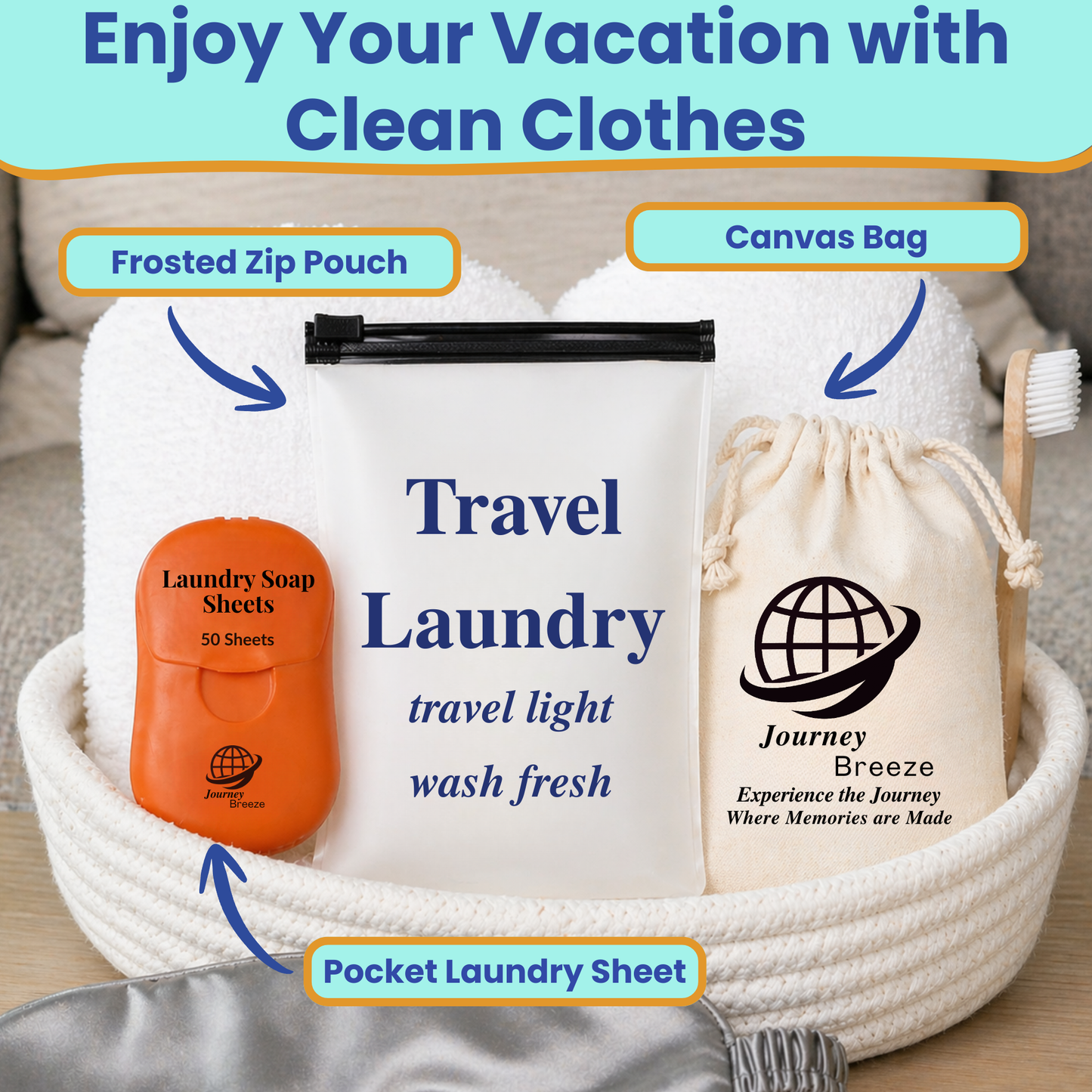 Travel Laundry Detergent Sheets for Sink Washing – TSA-Friendly | Journey Breeze