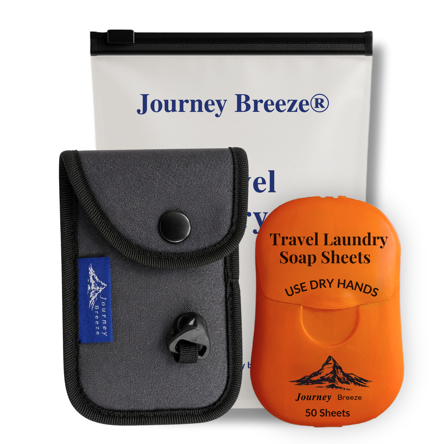 Travel Laundry Kit – Hand Wash Detergent Sheets with Portable Clothesline & Zip Pouch | Journey Breeze