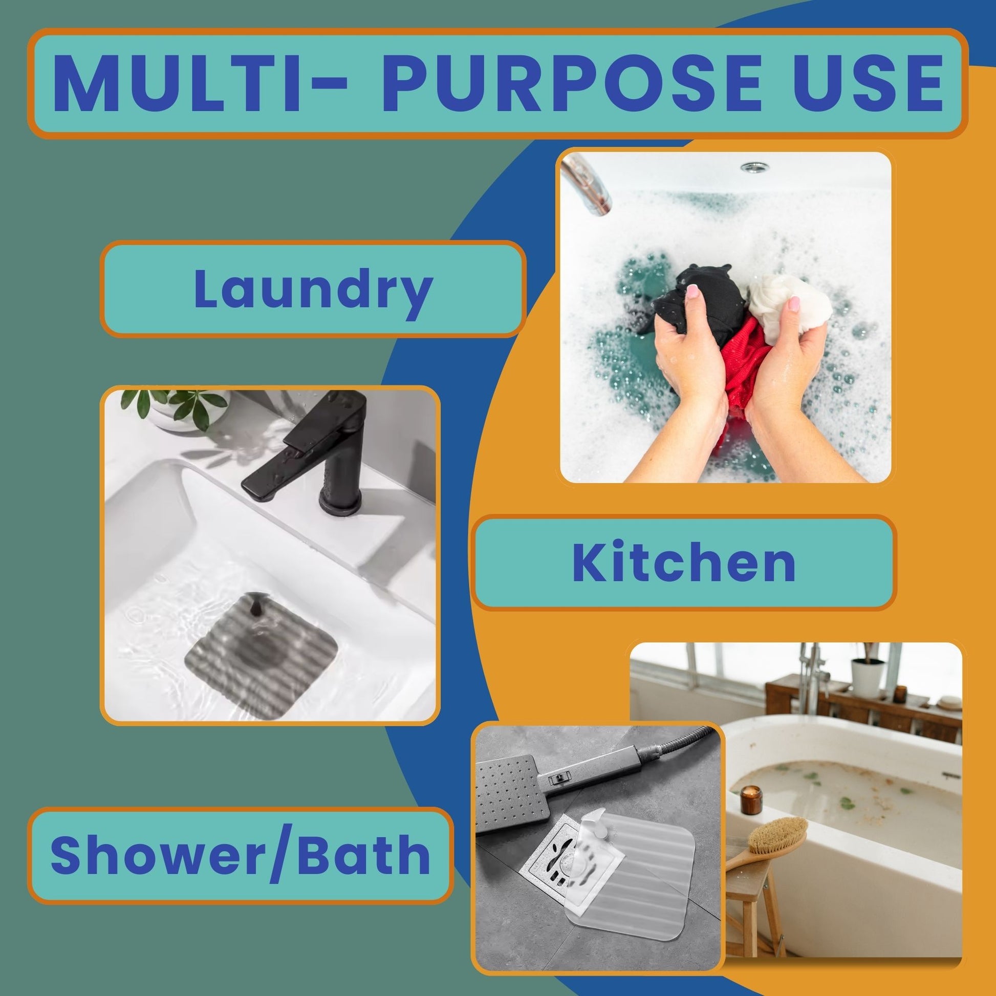 Silicone sink stopper for laundry sinks, kitchen sinks, and bathtubs